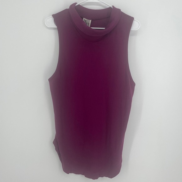 Free People Tops - Free People Mock Neck Sleeveless Tank Top Plum Purple Size L Cotton Layering